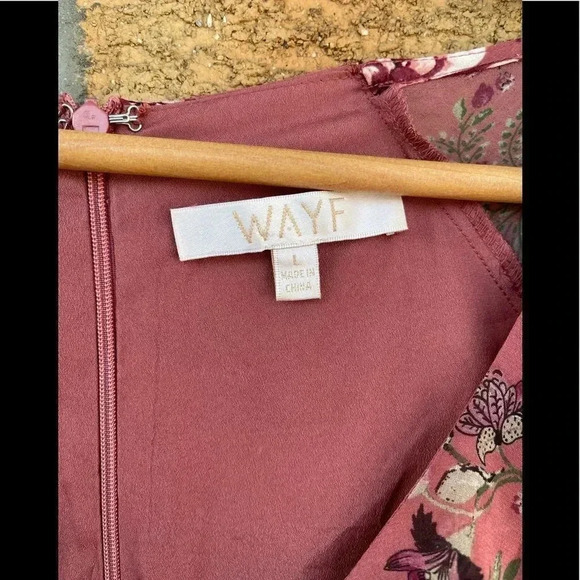 Wayf floral ruffle long sleeve dress large - Picture 3 of 11